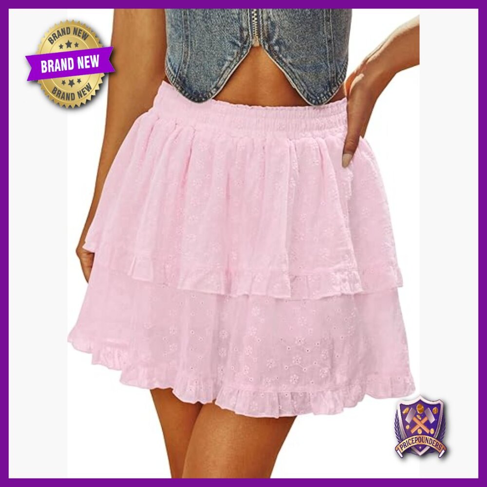 High Waist Flowy Skorts Cotton Ruffle Tiered Tennis Shorts